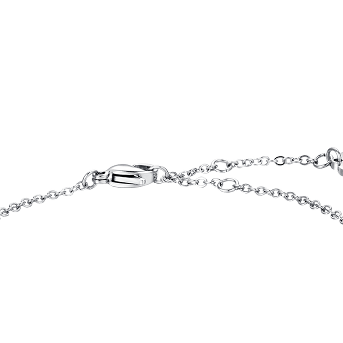 WOMEN'S BRACELET IN STEEL WITH WHITE CRYSTAL ELEMENT AND WHITE CRYSTALS