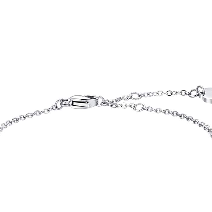 WOMEN'S BRACELET IN STEEL WITH AQUAMARINE CRYSTAL ELEMENT AND WHITE CRYSTALS