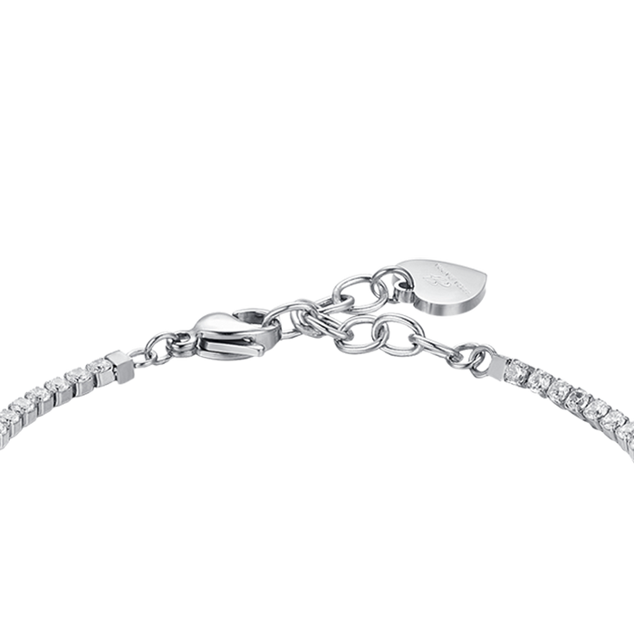 WOMEN'S TENNIS BRACELET IN STEEL WITH WHITE CRYSTALS AND BUTTERFLIES