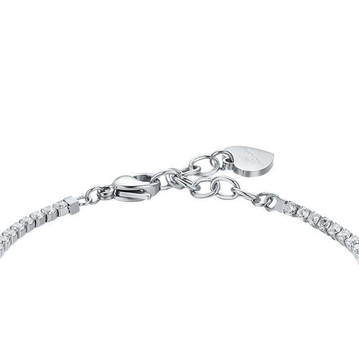 WOMEN'S TENNIS BRACELET IN STEEL WITH WHITE CRYSTALS AND STARS