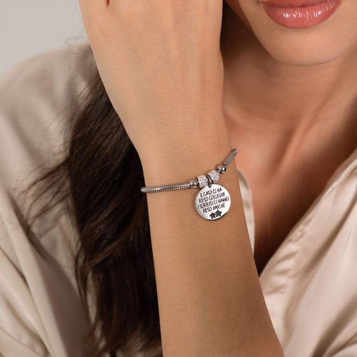 WOMEN'S STEEL BRACELET CHANCE HAS MADE US COLLEAGUES SMILES HAVE MADE US ONE