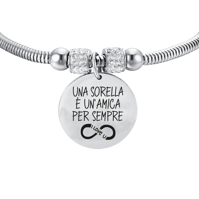 WOMEN'S STEEL BRACELET A SISTER IS A FRIEND FOREVER