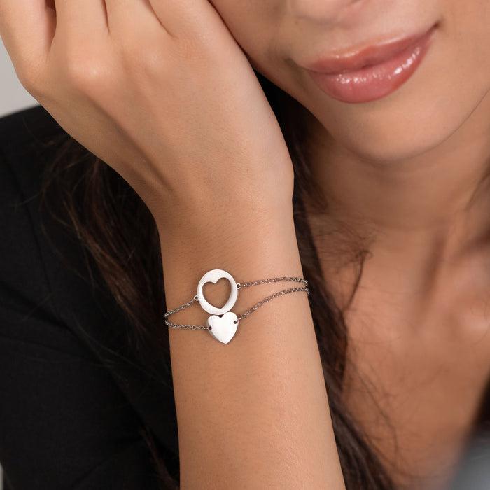 WOMEN'S STEEL BRACELETS WITH HEARTS