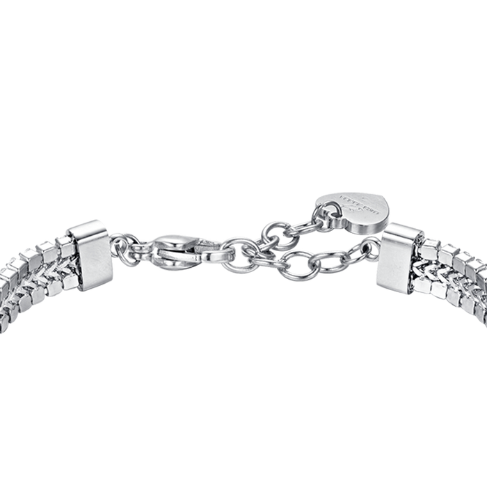 WOMEN'S TENNIS BRACELET IN STEEL WITH WHITE CRYSTALS