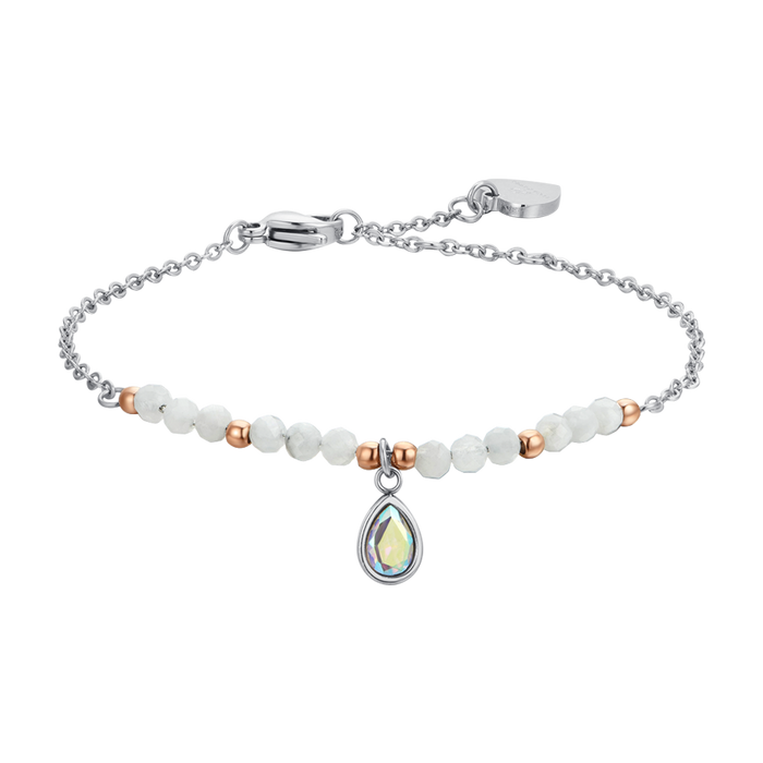 WOMEN'S BRACELET IN STEEL WHITE AGATE