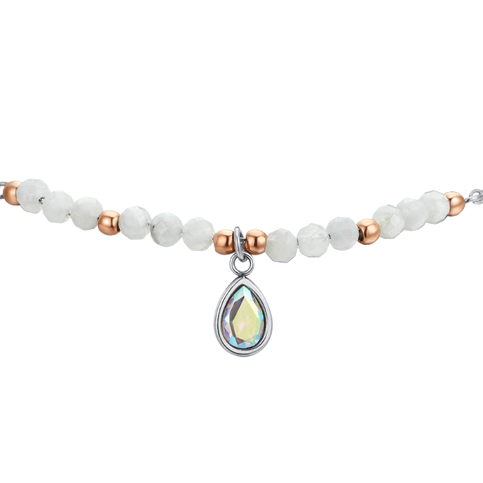 WOMEN'S BRACELET IN STEEL WHITE AGATE