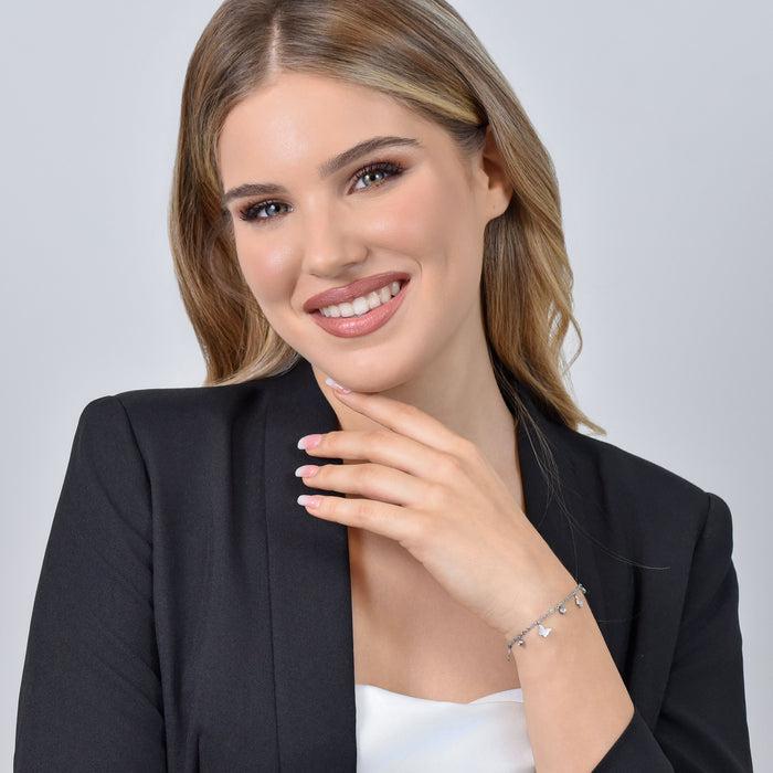 WOMEN'S BRACELET IN STEEL WITH BUTTERFLIES AND CRYSTALS