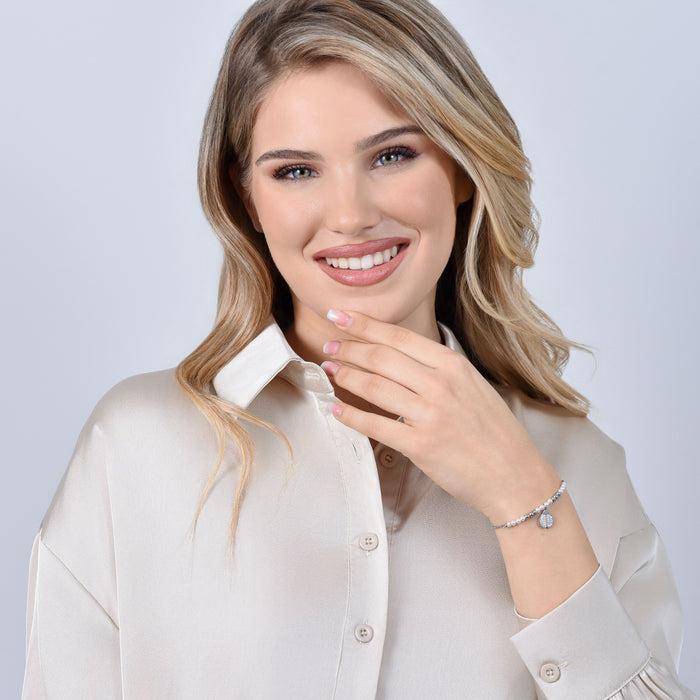 BRACELET FEMME EN ACIER AVEC PERLES ET ARBRE DE VIE