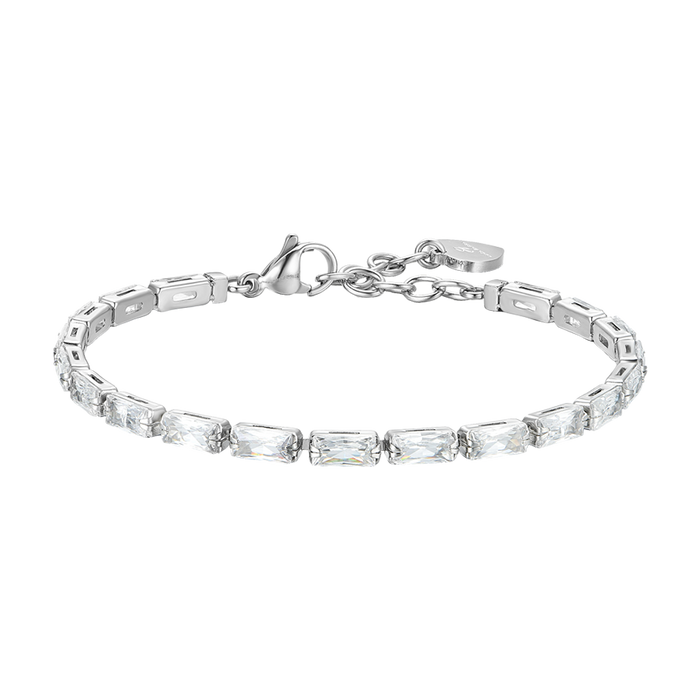 WOMEN'S TENNIS BRACELET WHITE BAGUETTE ZIRCONIA
