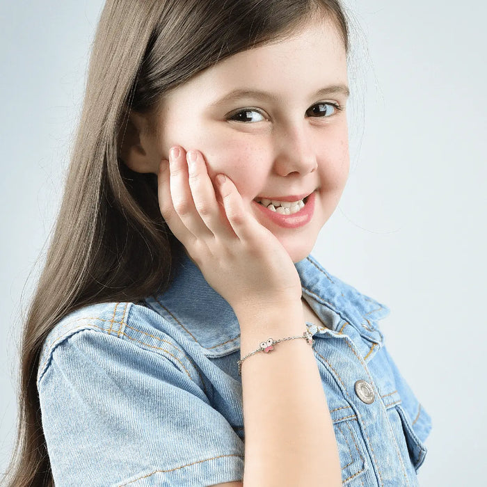 GIRL'S STEEL BRACELET WITH BUTTERFLIES