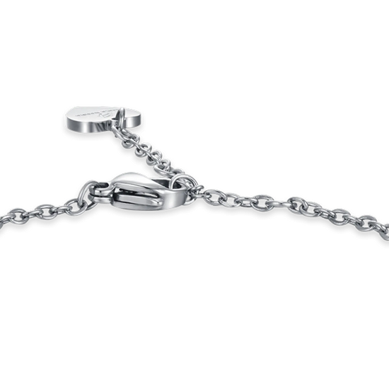 WOMEN'S BRACELET IN STEEL WITH HEART AND WHITE CRYSTALS AND ELEMENT