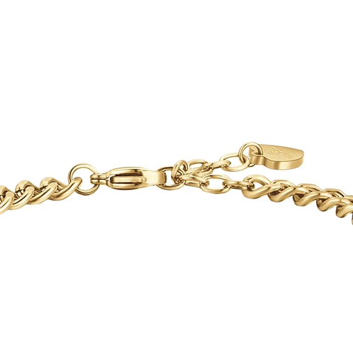 BRACCIALE DONNA IN ACCIAIO DORATO AMORE CON CRISTALLI BIANCHI