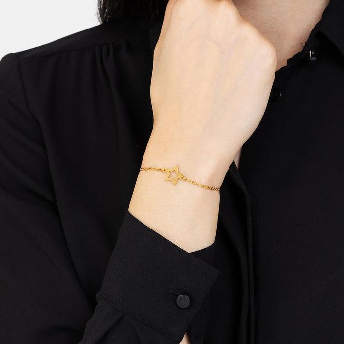 WOMEN'S BRACELET IN GOLD STEEL WITH EMPTY STAR