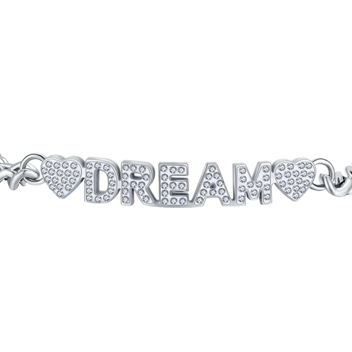 WOMEN'S DREAM STEEL BRACELET WITH WHITE CRYSTALS
