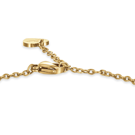 BRACCIALE DONNA IN ACCIAIO IP GOLD CON CUORE E CRISTALLI BIANCHI ED ELEMENTO