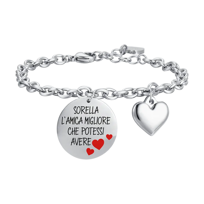 WOMEN'S BRACELET IN STEEL SISTER THE BEST FRIEND YOU COULD HAVE