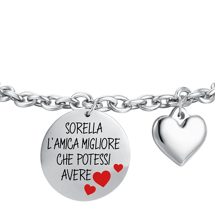 WOMEN'S BRACELET IN STEEL SISTER THE BEST FRIEND YOU COULD HAVE