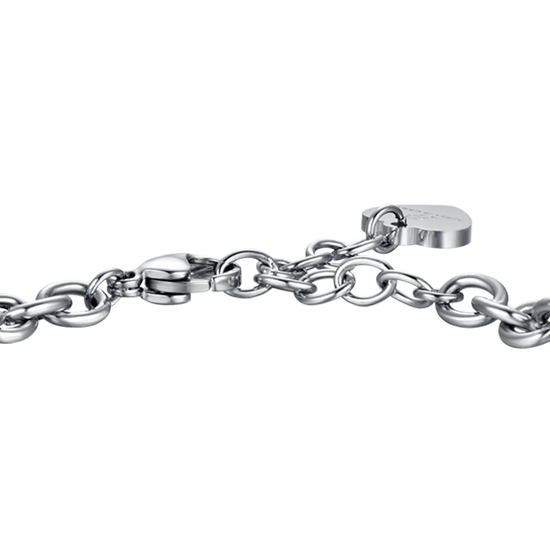 WOMEN'S MULTI-STRAIN BRACELET IN STEEL WITH STARS AND WHITE CRYSTALS