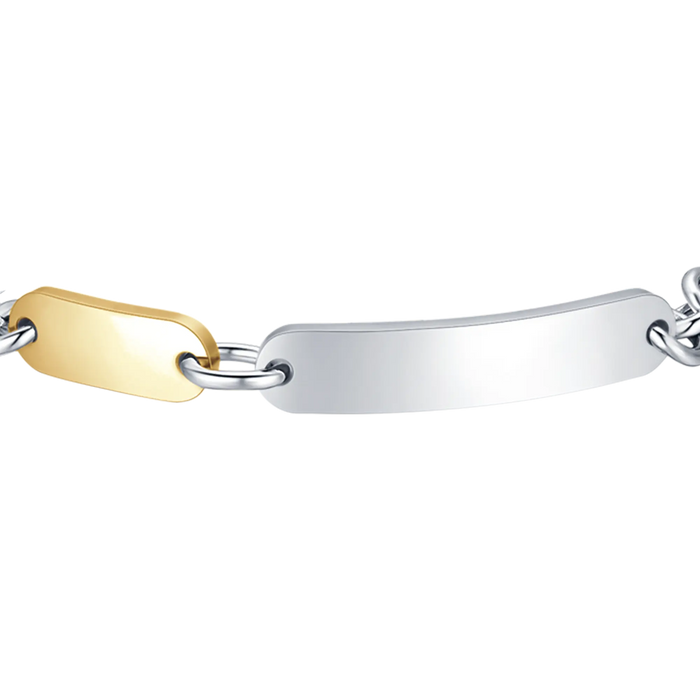 BRACCIALE UOMO IN ACCIAIO CON ELEMENTO IN ACCIAIO DORATO