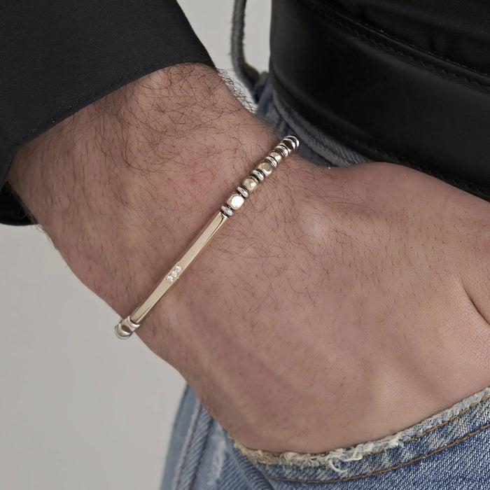 MEN'S BRACELET IN STEEL WITH HEMATITE STEEL