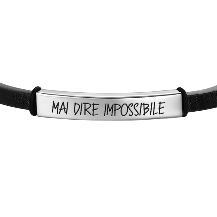 BRACCIALE UOMO IN ACCIAIO MAI DIRE IMPOSSIBILE
