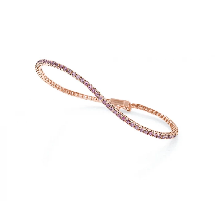 Pink sapphire rose gold tennis bracelet TuttiFrutti