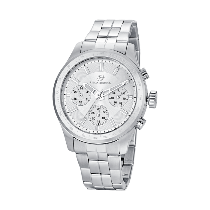 OROLOGIO UOMO IN ACCIAIO CON QUADRANTE SILVER E GHIERA SILVER