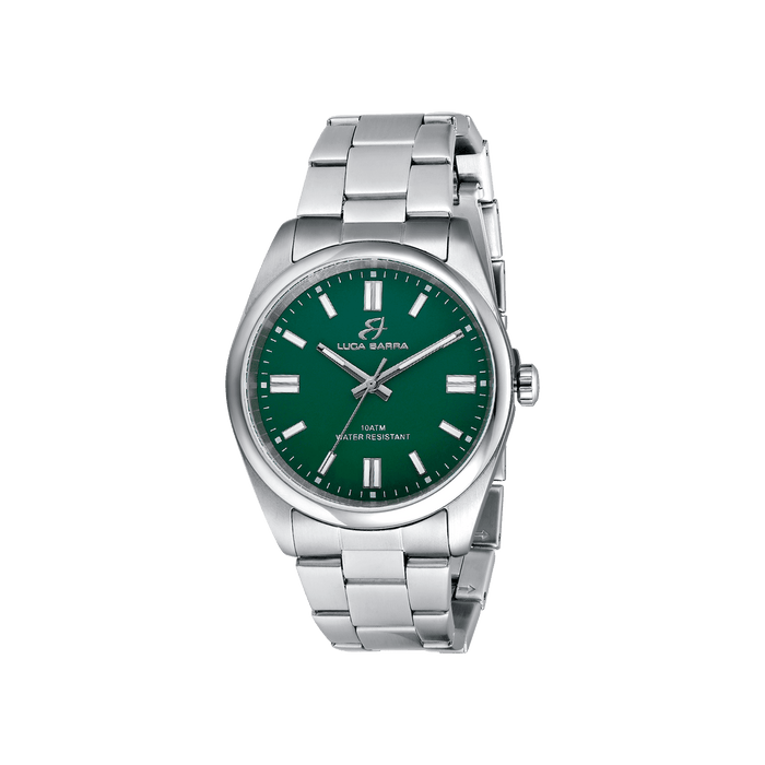 STEEL WATCH WITH GREEN DIAL