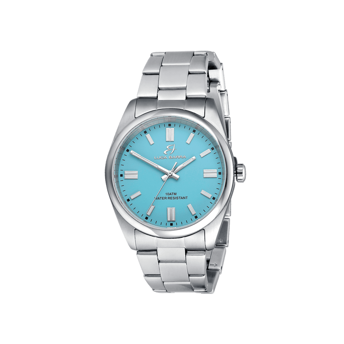 OROLOGIO IN ACCIAIO CON QUADRANTE AZZURRO