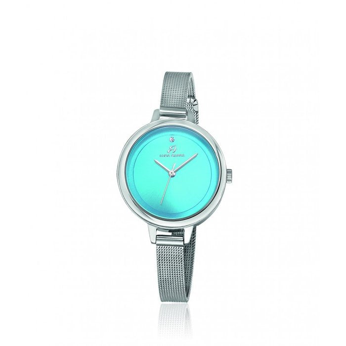 Steel Watch With Blue Turquoise Dial