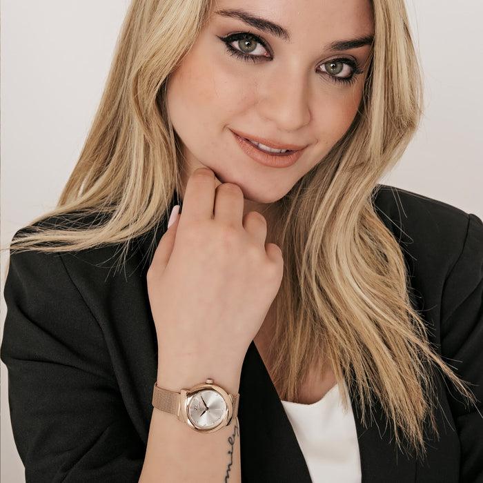 OROLOGIO DONNA IN ACCIAIO CON CASSA IP ROSE