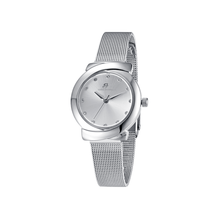 WOMEN'S STEEL WATCH WITH ROSE IP CASE