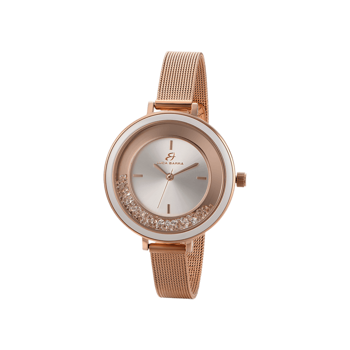 OROLOGIO DONNA CON CASSA IN ACCIAIO GHIERA IN CERAMICA