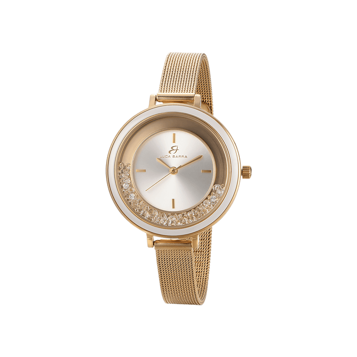 OROLOGIO DONNA CON CASSA IN ACCIAIO GHIERA IN CERAMICA
