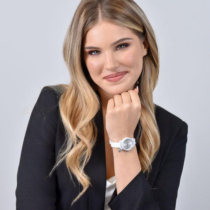 OROLOGIO DONNA IN SILICONE BIANCO E CUORE