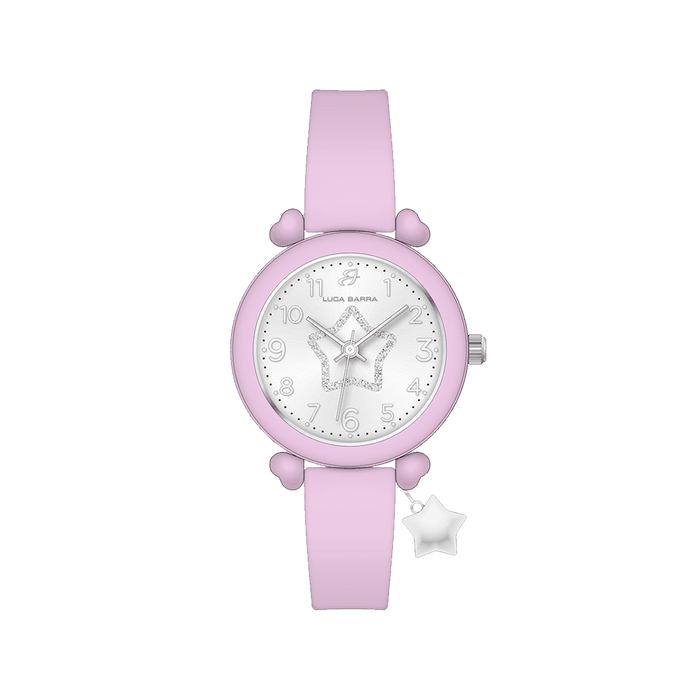MONTRE FEMME EN SILICONE LILAS ET ÉTOILE