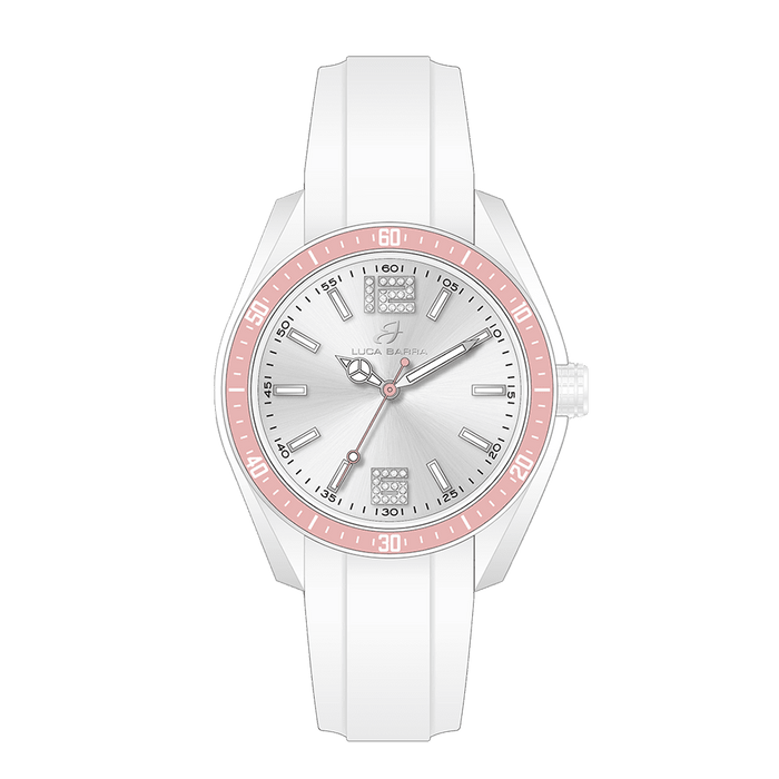 WHITE AND PINK SILICONE WOMEN'S WATCH