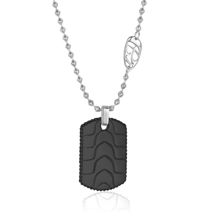 IP Black Military Plate Necklace