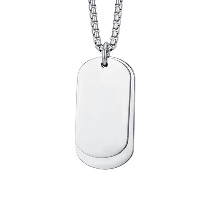 MEN'S NECKLACE IN STEEL WITH SILVER PLATES