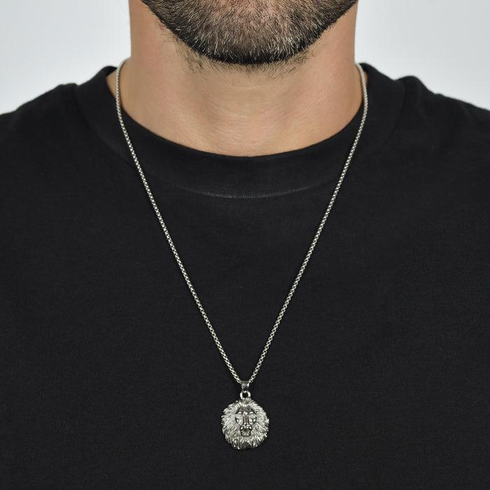MEN'S LION HEAD STEEL NECKLACE