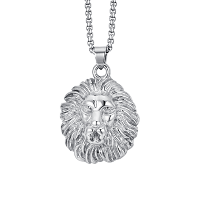 MEN'S LION HEAD STEEL NECKLACE