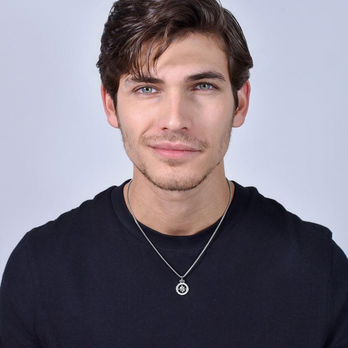 MEN'S STEEL NECKLACE WITH WIND ROSE
