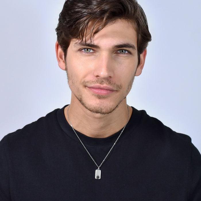 MEN'S STEEL NECKLACE WITH WIND ROSE PLATE