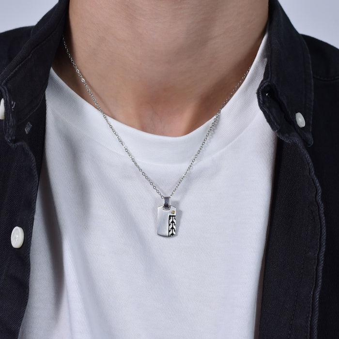 MEN'S STEEL NECKLACE WITH ELEMENT