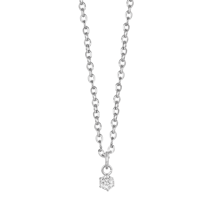 COLLIER FEMME POINT DE LUMIÈRE EN ACIER AVEC CRISTAL BLANC 3MM