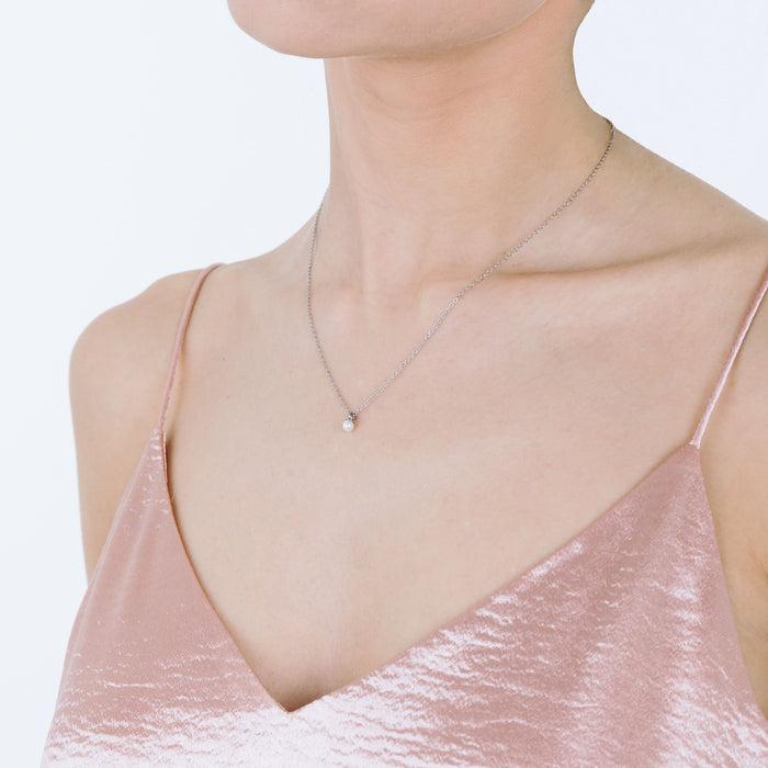 COLLIER FEMME EN ACIER AVEC PERLES DE 4 MM