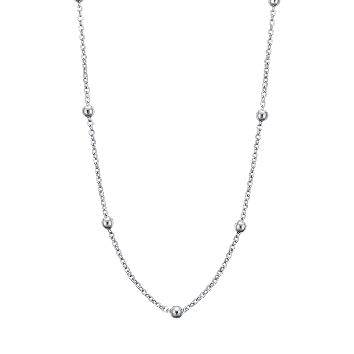 LONG COLLIER FEMME EN ACIER POUR CHARMES