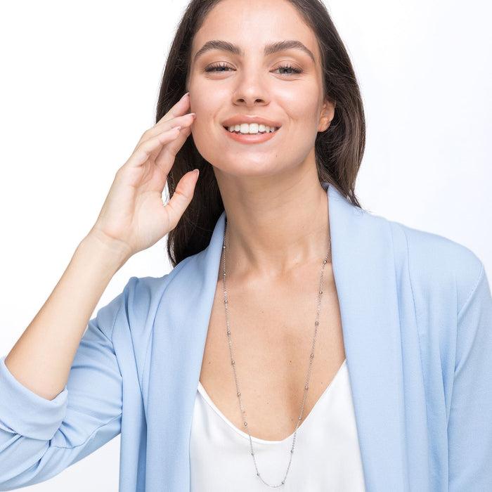 LONG COLLIER FEMME EN ACIER POUR CHARMES