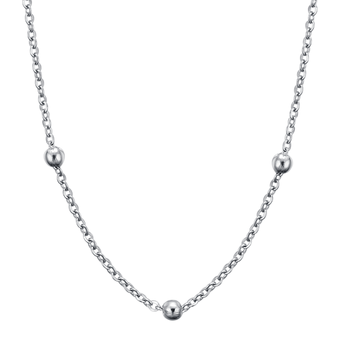 LONG COLLIER FEMME EN ACIER POUR CHARMES
