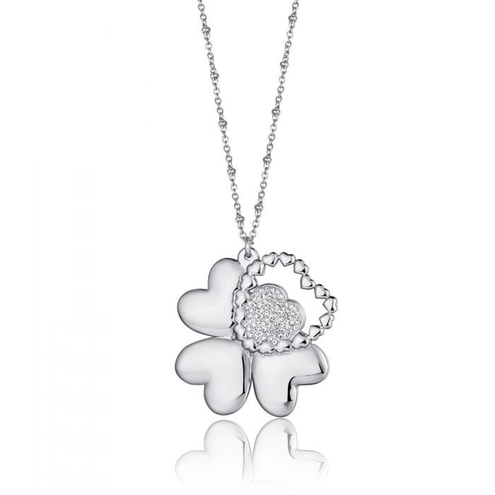 Four Leaf Clover And Heart Necklace